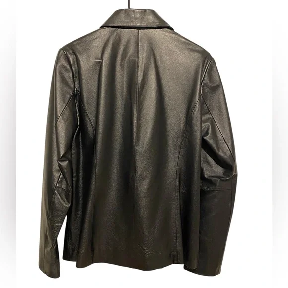 Women’s Wilson Black Leather Zip Up Jacket. EUC Sz. M - Picture 3 of 13